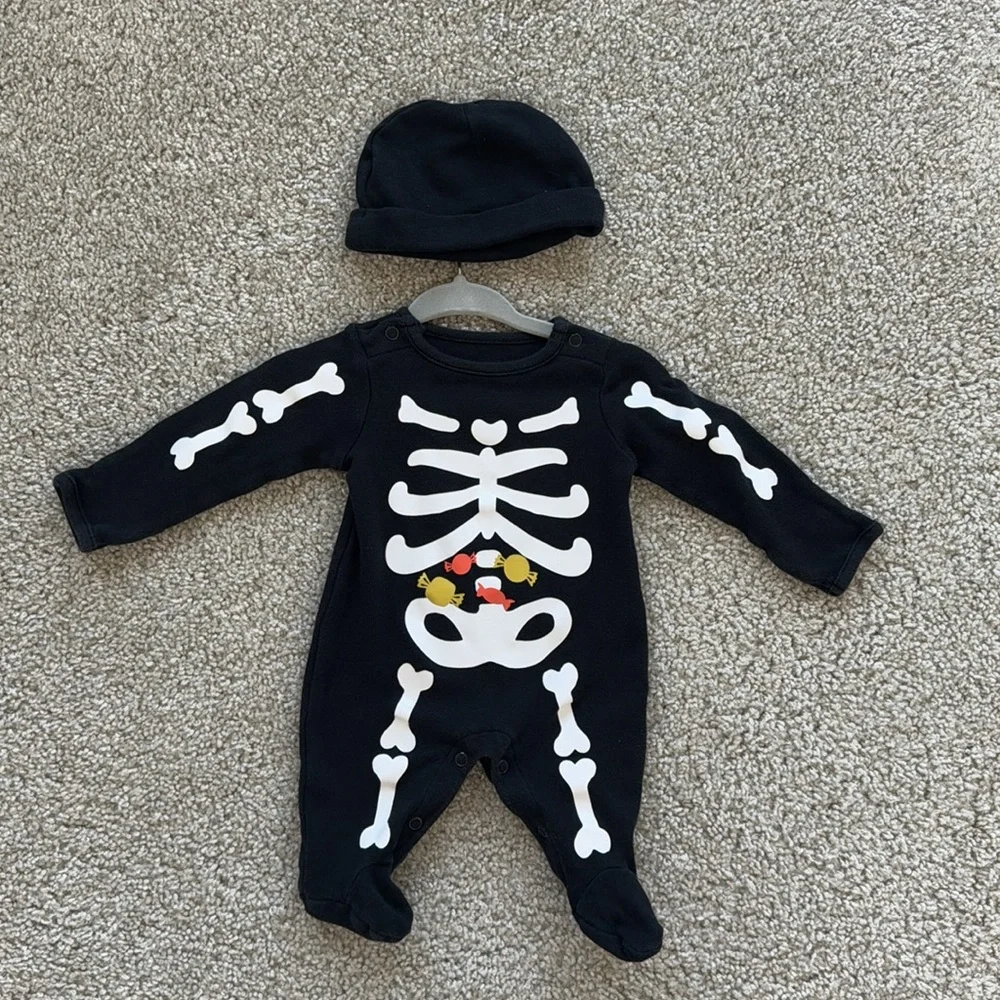 Carters Just One You Newborn Halloween Skeleton Candy Sleep N Play